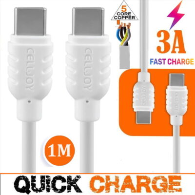 Type C to Type C charging cable lead for MacBook, iPhone 15, Samsung Galaxy S21, and S20 Ultra - Durable and fast charging
