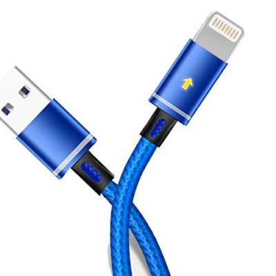 USB LED charger data cable for iPhone 11 Pro, XS, XR, 8, 7, and 6 - Long, fast charging lead with reliable performance