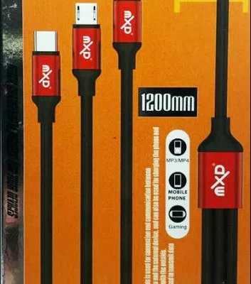 Universal 3-in-1 Multi USB Charger Cable for Android Phones and iPhone - Fast Charging Cable