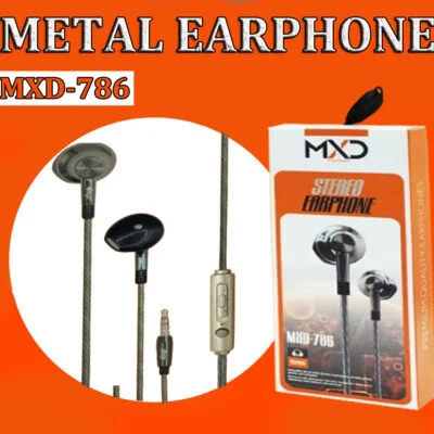 Metal stereo earphones with mic and volume control for iPhone, iPad, Samsung Galaxy, MP3 - Perfect for gym, jogging, and workouts