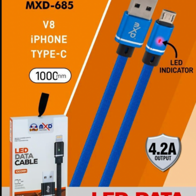 1m Type C USB-C data cable with LED indicator for Samsung S10+, S9, and S8 - Fast charging and reliable connection
