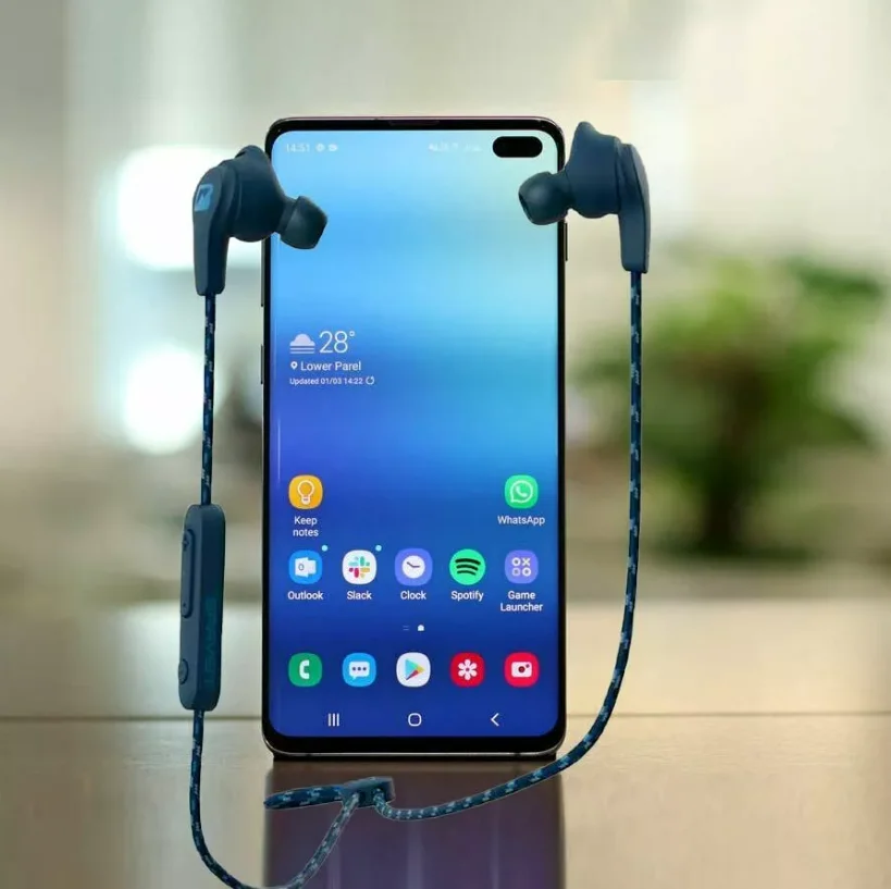 Braven Flye Sport Burst Wireless Earbuds in blue, featuring fast charging, 10-hour battery life, waterproof IPX-5 protection, and multi-point Bluetooth connectivity for active use.
