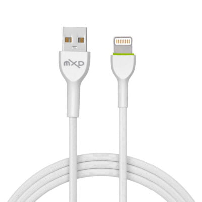 USB iPhone 2.4A Fast Charging Cable - Stress-Resistant, Tangle-Free & Sturdy White iPhone Cable