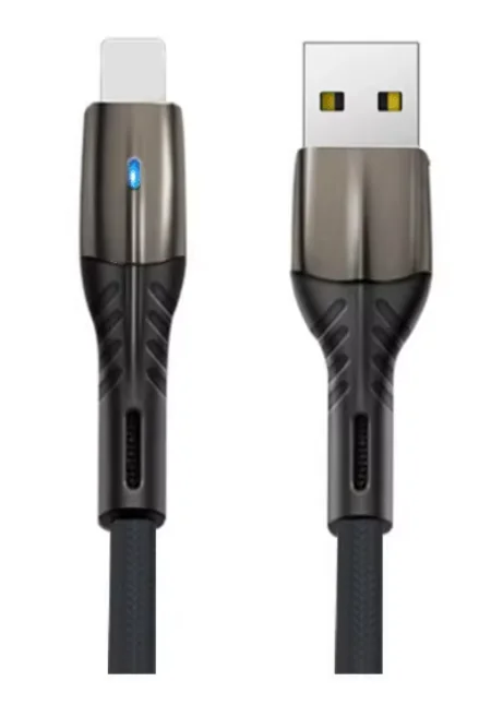 USB iPhone 5.1A Fast Charging Nylon Braided Cable with metal zinc alloy connectors and LED light, providing fast and durable charging for Apple devices. USB iPhone 5.1A Fast Charging Nylon Braided Cable with metal zinc alloy connectors and LED light, providing fast and durable charging for Apple devices.